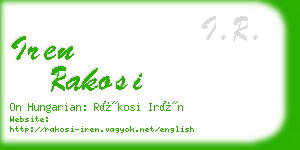 iren rakosi business card